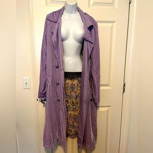 Free People Purple Trench Coat Sz: L